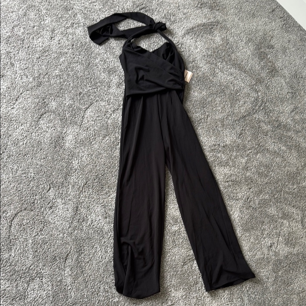 REVOLVE Black Halter Jumpsuit with Wide-Leg Design